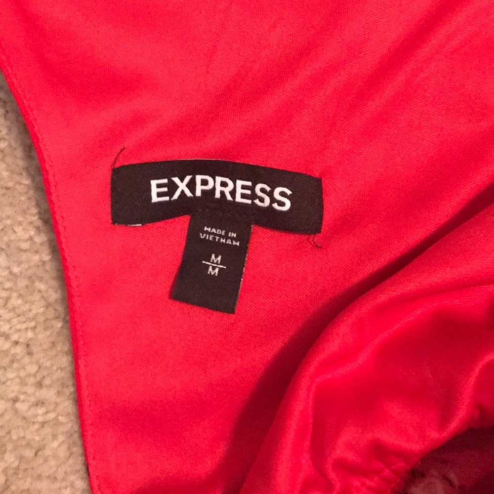 Express Red Ruffled Mini Dress - Picture 3 of 3